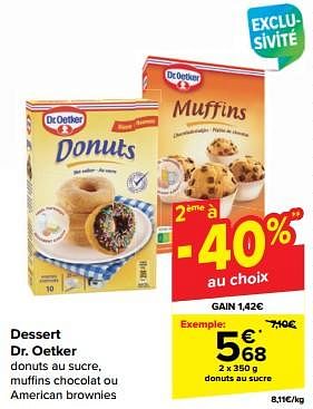 Promoties Donuts au sucre - Dr. Oetker - Geldig van 21/02/2024 tot 03/04/2024 bij Carrefour