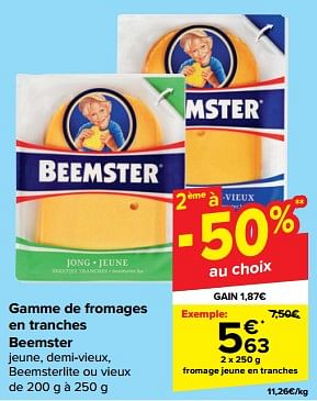 Promoties Fromage jeune en tranches - Beemster - Geldig van 21/02/2024 tot 03/04/2024 bij Carrefour