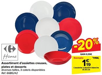 Promoties L’assiette à dessert blanche - Huismerk - Carrefour  - Geldig van 21/02/2024 tot 03/04/2024 bij Carrefour