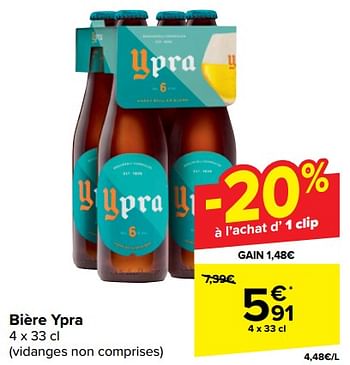 Promotions Bière ypra - Ypra - Valide de 21/02/2024 à 27/02/2024 chez Carrefour