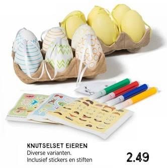 Promotions Knutselset eieren inclusief stickers en stiften - Huismerk - Xenos - Valide de 18/02/2024 à 30/03/2024 chez Xenos