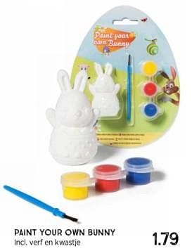 Promoties Paint your own bunny - Huismerk - Xenos - Geldig van 18/02/2024 tot 30/03/2024 bij Xenos