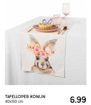 Promoties Tafelloper konijn - Huismerk - Xenos - Geldig van 18/02/2024 tot 30/03/2024 bij Xenos