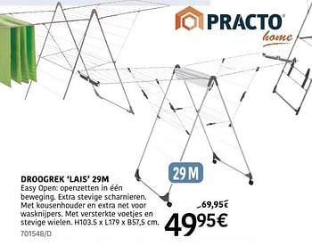 Promoties Droogrek lais - Practo Home - Geldig van 15/02/2024 tot 17/03/2024 bij HandyHome