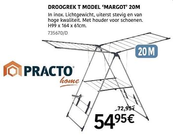 Promoties Droogrek t model margot - Practo Home - Geldig van 15/02/2024 tot 17/03/2024 bij HandyHome