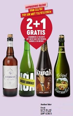 Promoties Amber bier kwak - Kwak - Geldig van 22/02/2024 tot 28/02/2024 bij Delhaize