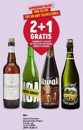 Promoties Bier gueuze dansaert brussels beer project - Brussels Beer Project - Geldig van 22/02/2024 tot 28/02/2024 bij Delhaize