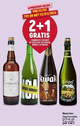 Promoties Blond bier tripel karmeliet - TRipel Karmeliet - Geldig van 22/02/2024 tot 28/02/2024 bij Delhaize