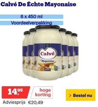 Promoties Calve de echte mayonaise - Calve - Geldig van 19/02/2024 tot 25/02/2024 bij Bol.com