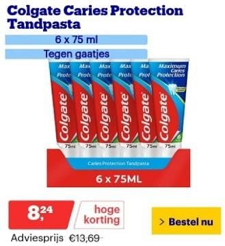 Promoties Colgate caries protection tandpasta - Colgate - Geldig van 19/02/2024 tot 25/02/2024 bij Bol.com