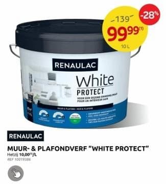 Promoties Muur- + plafondverf white protect - Renaulac - Geldig van 20/02/2024 tot 11/03/2024 bij Brico