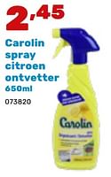 Promoties Carolin spray citroen ontvetter - Carolin - Geldig van 19/02/2024 tot 30/03/2024 bij Happyland
