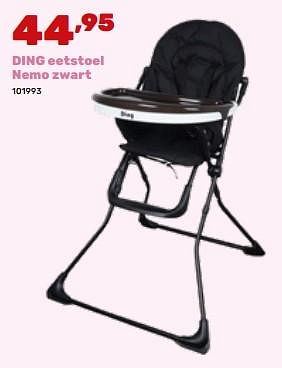Promoties Ding eetstoel nemo zwart - Ding - Geldig van 19/02/2024 tot 30/03/2024 bij Happyland