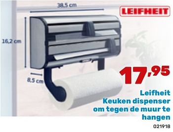 Promoties Leifheit keuken dispenser om tegen de muur te hangen - Leifheit - Geldig van 19/02/2024 tot 30/03/2024 bij Happyland