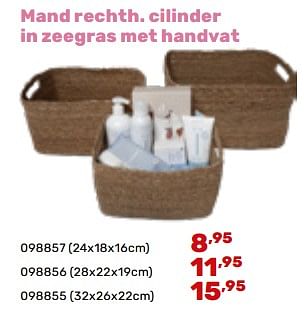 Promotions Mand rechth. cilinder in zeegras met handvat - Trixie - Valide de 19/02/2024 à 30/03/2024 chez Happyland
