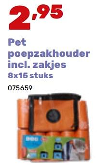Promoties Pet poepzakhouder incl. zakjes - Huismerk - Happyland - Geldig van 19/02/2024 tot 30/03/2024 bij Happyland