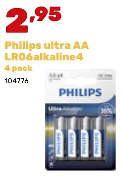 Promotions Philips ultra aa lr06alkaline4 - Philips - Valide de 19/02/2024 à 30/03/2024 chez Happyland