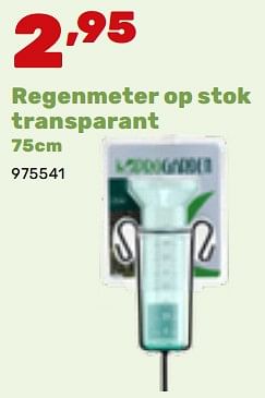 Promoties Regenmeter op stok transparant - Huismerk - Happyland - Geldig van 19/02/2024 tot 30/03/2024 bij Happyland