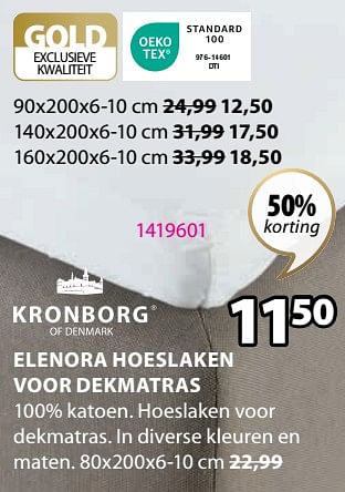 Promoties Elenora hoeslaken voor dekmatras - Kronborg - Geldig van 19/02/2024 tot 08/03/2024 bij Jysk