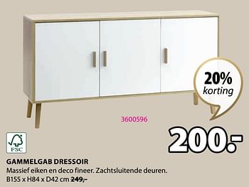 Promoties Gammelgab dressoir - Huismerk - Jysk - Geldig van 19/02/2024 tot 08/03/2024 bij Jysk