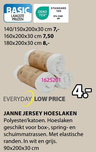 Promoties Janne jersey hoeslaken - Huismerk - Jysk - Geldig van 19/02/2024 tot 08/03/2024 bij Jysk