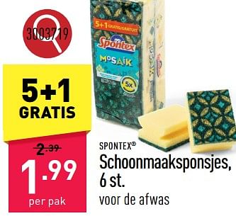 Promoties Schoonmaaksponsjes - Spontex - Geldig van 26/02/2024 tot 02/03/2024 bij Aldi