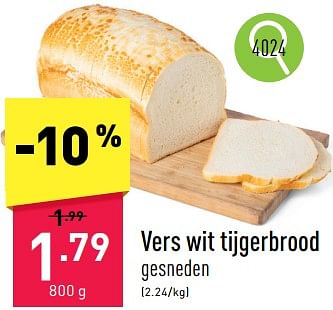 Promoties Vers wit tijgerbrood - Huismerk - Aldi - Geldig van 26/02/2024 tot 02/03/2024 bij Aldi