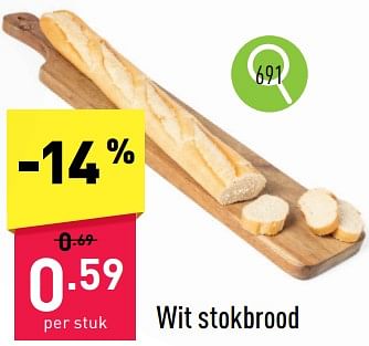 Promoties Wit stokbrood - Huismerk - Aldi - Geldig van 26/02/2024 tot 02/03/2024 bij Aldi