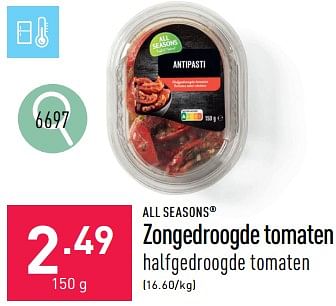 Promoties Zongedroogde tomaten - All Seasons - Geldig van 26/02/2024 tot 02/03/2024 bij Aldi