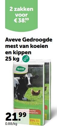 Promoties Aveve gedroogde mest van koeien en kippen - Huismerk - Aveve - Geldig van 28/02/2024 tot 10/03/2024 bij Aveve