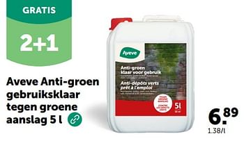 Promoties Aveve anti-groen gebruiksklaar tegen groene aanslag - Huismerk - Aveve - Geldig van 28/02/2024 tot 10/03/2024 bij Aveve