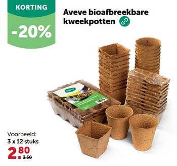Promotions Aveve bioafbreekbare kweekpotten - Produit maison - Aveve - Valide de 28/02/2024 à 10/03/2024 chez Aveve