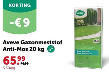 Promoties Aveve gazonmeststof anti-mos - Huismerk - Aveve - Geldig van 28/02/2024 tot 10/03/2024 bij Aveve