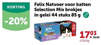 Promoties Felix natvoer voor katten selection mix brokjes in gelei - Purina - Geldig van 28/02/2024 tot 10/03/2024 bij Aveve