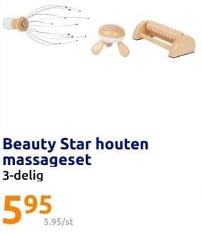 Promoties Beauty star houten massageset - Beauty Star - Geldig van 21/02/2024 tot 27/02/2024 bij Action
