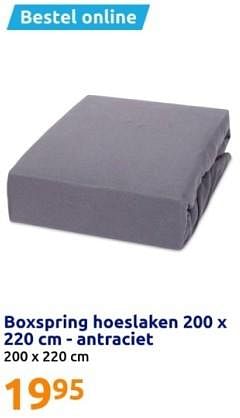 Promoties Boxspring hoeslaken antraciet - Huismerk - Action - Geldig van 21/02/2024 tot 27/02/2024 bij Action