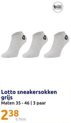 Promoties Lotto sneakersokken grijs - Lotto - Geldig van 21/02/2024 tot 27/02/2024 bij Action