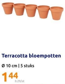 Promoties Terracotta bloempotten - Terracotta - Geldig van 21/02/2024 tot 27/02/2024 bij Action