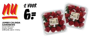 Promoties Jumbo calinda aardbeien - Huismerk - Jumbo - Geldig van 21/02/2024 tot 27/02/2024 bij Jumbo