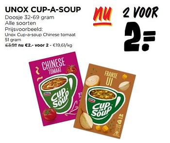 Promoties Unox cup-a-soup chinese tomaat - Unox - Geldig van 21/02/2024 tot 27/02/2024 bij Jumbo