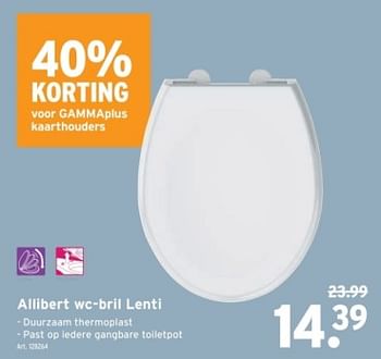 Promoties Allibert wc-bril lenti - Allibert - Geldig van 14/02/2024 tot 27/02/2024 bij Gamma