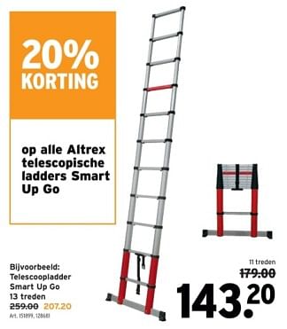 Promoties Altrex telescoopladder smart up go - Altrex - Geldig van 14/02/2024 tot 27/02/2024 bij Gamma