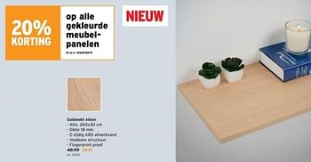 Promoties Gekleurde meubelpanelen gebleekt eiken - Huismerk - Gamma - Geldig van 14/02/2024 tot 27/02/2024 bij Gamma
