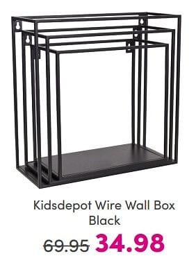 Promoties Kidsdepot wire wall box black - KidsDepot  - Geldig van 19/02/2024 tot 26/02/2024 bij Baby & Tiener Megastore