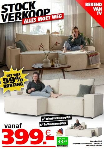 Promoties Hoeksalon milo - Huismerk - Seats and Sofas - Geldig van 26/02/2024 tot 23/03/2024 bij Seats and Sofas