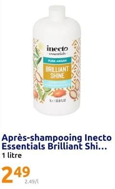 Promotions Apres-shampooing inecto essentials brilliant shi - Inecto - Valide de 21/02/2024 à 27/02/2024 chez Action