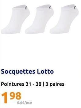 Promotions Socquettes lotto - Lotto - Valide de 21/02/2024 à 27/02/2024 chez Action