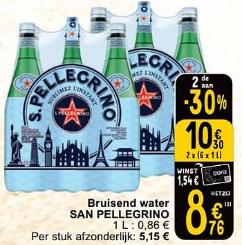 Promoties Bruisend water san pellegrino - San Pellegrino - Geldig van 27/02/2024 tot 04/03/2024 bij Cora