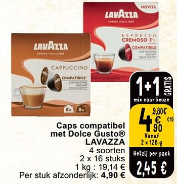 Promoties Caps compatibel met dolce gusto lavazza - Lavazza - Geldig van 27/02/2024 tot 04/03/2024 bij Cora