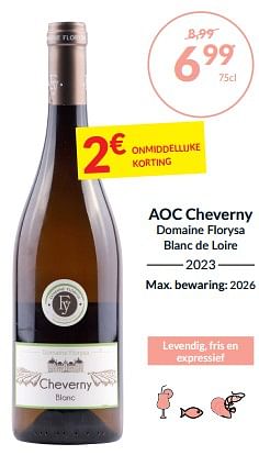 Promoties Aoc cheverny domaine florysa blanc de loire - Witte wijnen - Geldig van 27/02/2024 tot 17/03/2024 bij Intermarche
